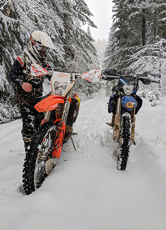 Motorcycling in the snow