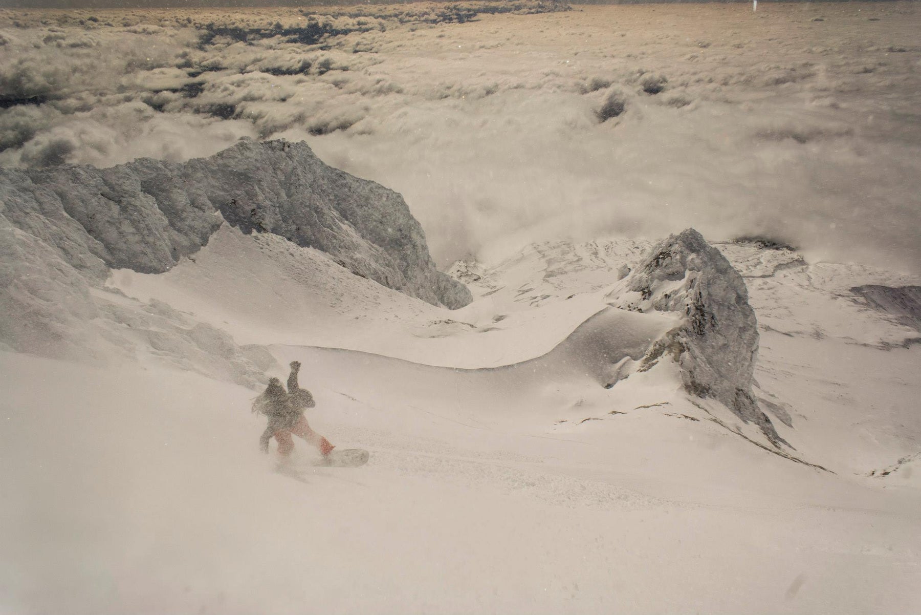 Snowboarding Mt. Hood's Old Chute, Oct. 3rd