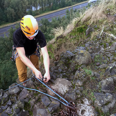 Climbing Rooster Rock