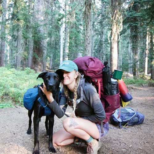 dog and hiker