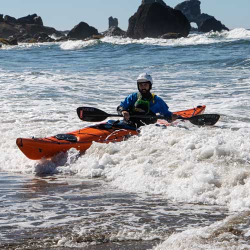 P&H Virgo sea kayak landing on the beach